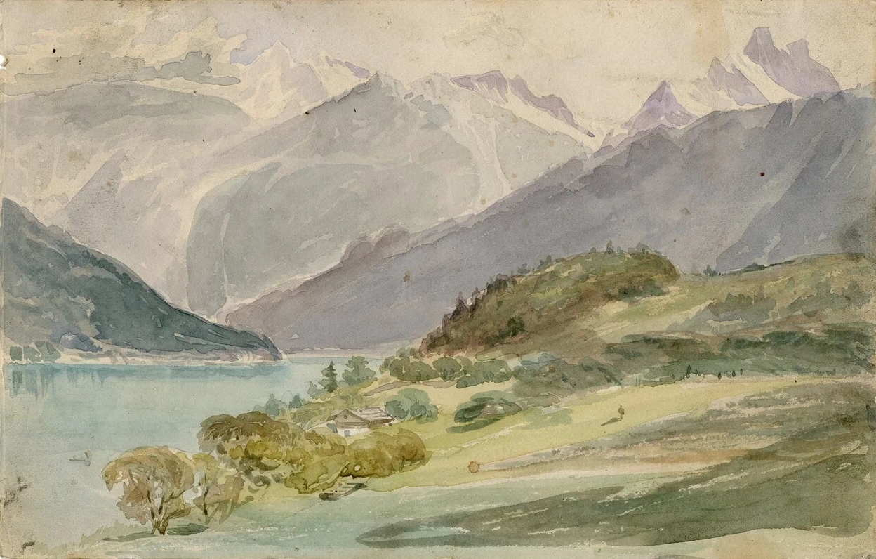 1830-Gerrit Pieter Verschuur - Un lago tra le montagne